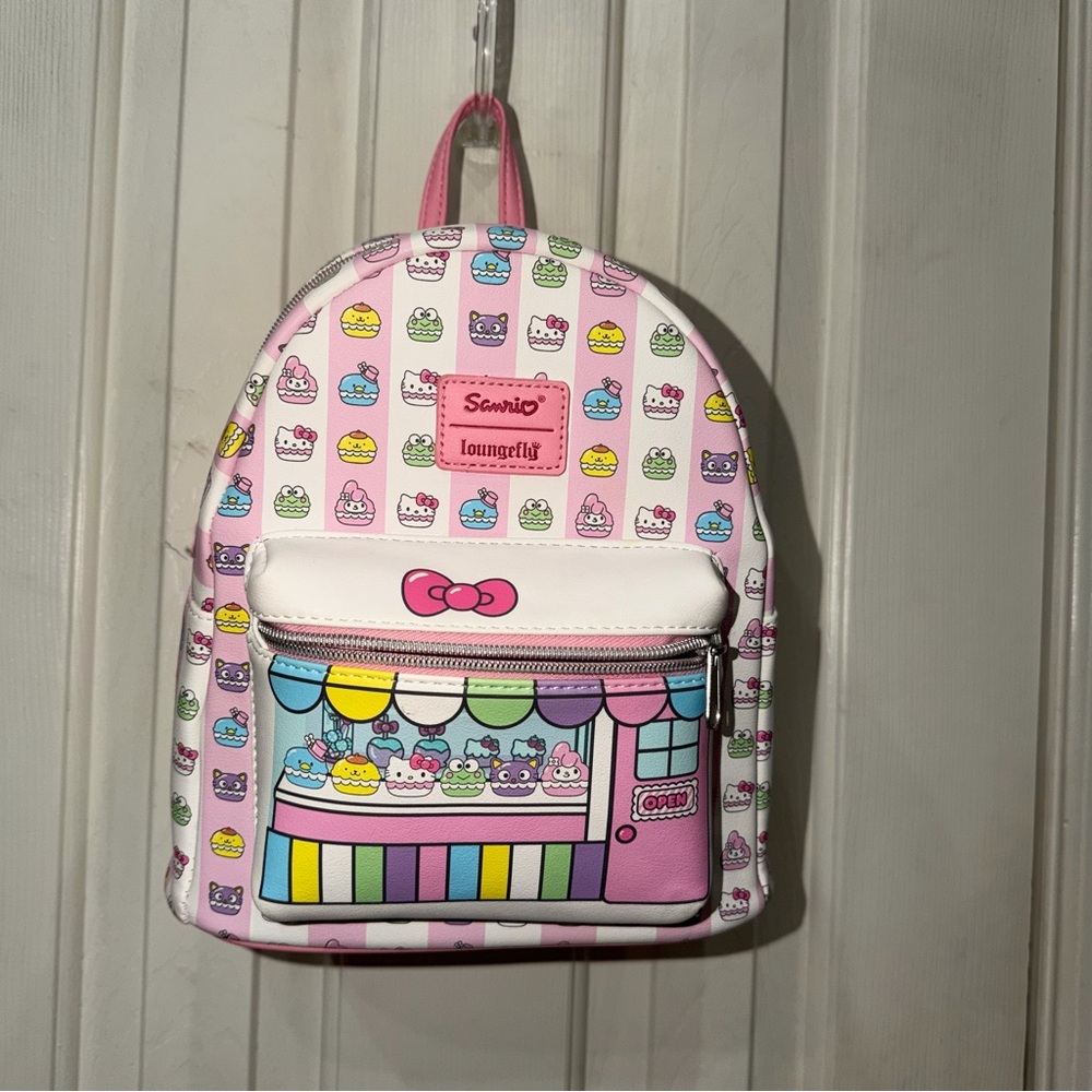 Loungefly Pink and White Hello Kitty and Friends Macaroon Backpack